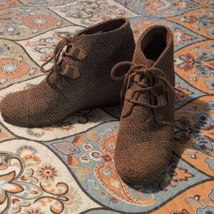 Brown Lace-Up Ankle Boots